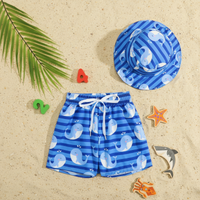 Thumbnail for Beach Set – Fargerikt og stilig – Badebukser med mønster og hatt