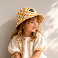 Thumbnail for Bucket Hat – Søt og beskyttende – barnehat i rutemønster