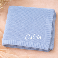 Thumbnail for Personalized Baby Blanket – Myk og unik – Personlig brodert bomullsteppe