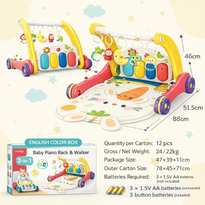 Step & Play – Interaktivt og trygt – 3-i-1 gåstol og babygym