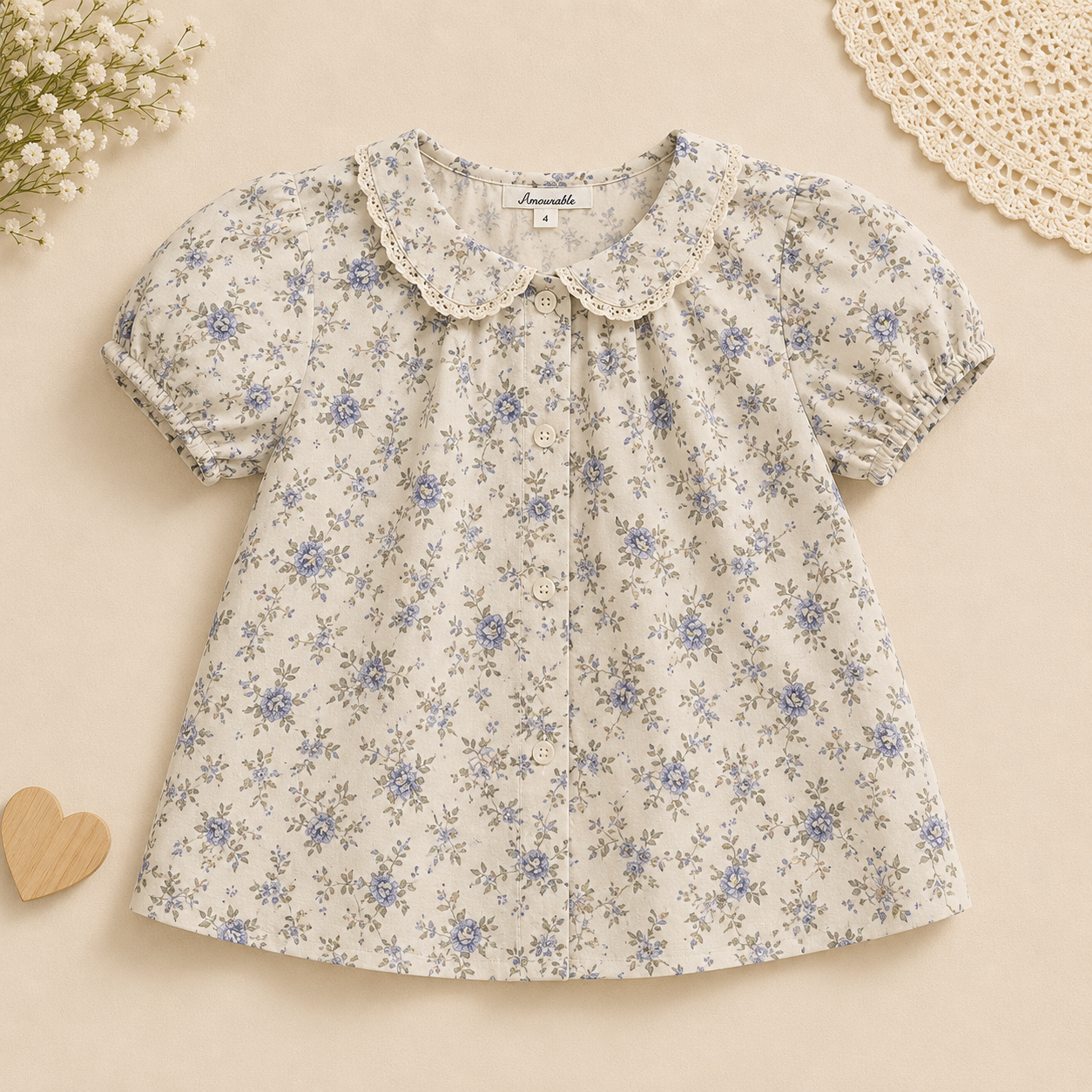 Girls Summer Fashion Top – Luftig og behagelig – Vintage-top for jenter