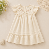 Thumbnail for Short Sleeve Embroidery Dress – Elegant og komfortabel – boutique-jente kjole