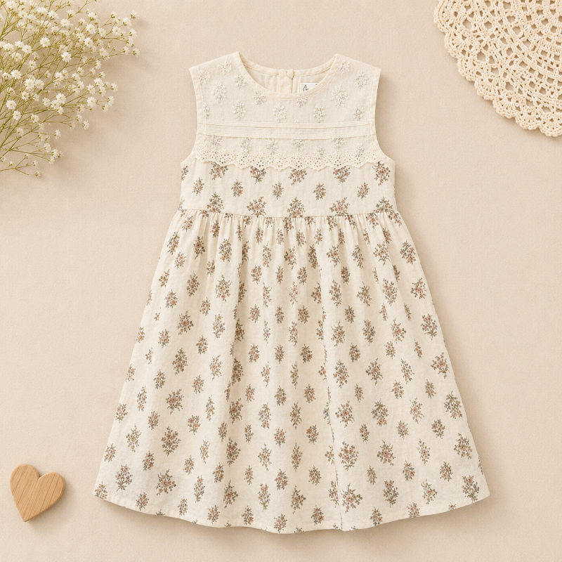 Short Sleeve Embroidery Dress – Elegant og komfortabel – boutique-jente kjole