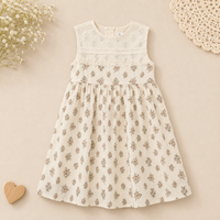 Thumbnail for Short Sleeve Embroidery Dress – Elegant og komfortabel – boutique-jente kjole