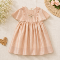 Thumbnail for Short Sleeve Embroidery Dress – Elegant og komfortabel – boutique-jente kjole