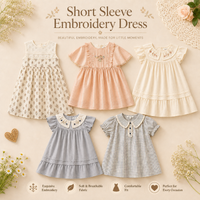 Thumbnail for Short Sleeve Embroidery Dress – Elegant og komfortabel – boutique-jente kjole