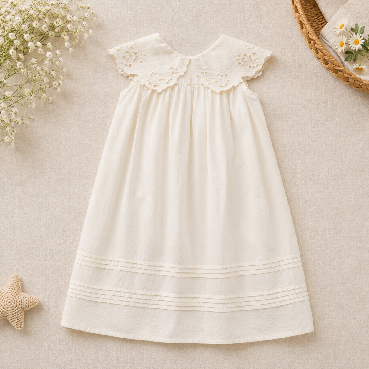 Lace Stitching Dress – Elegant og komfortabelt – Blonder og sømmer