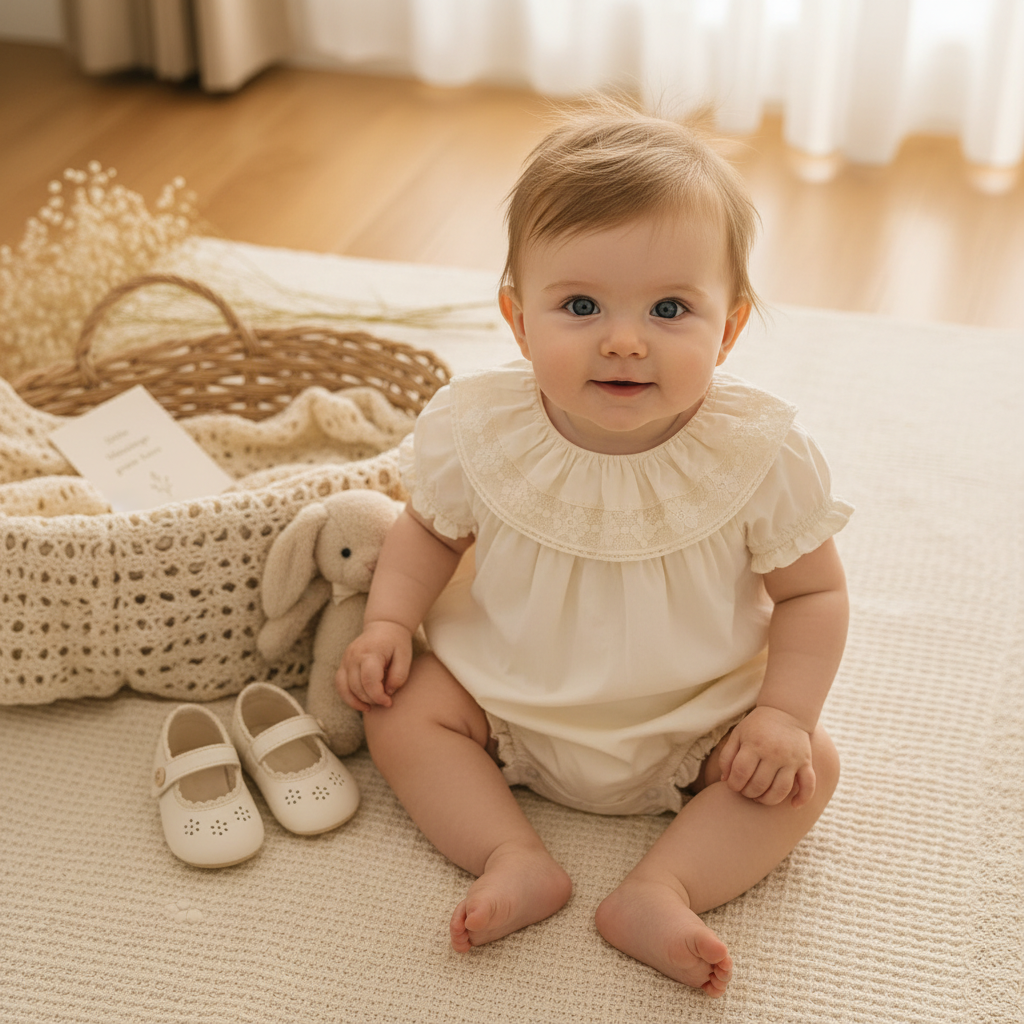 Vintage Rompers – Tidløs og myk – Baby-jumpsuit