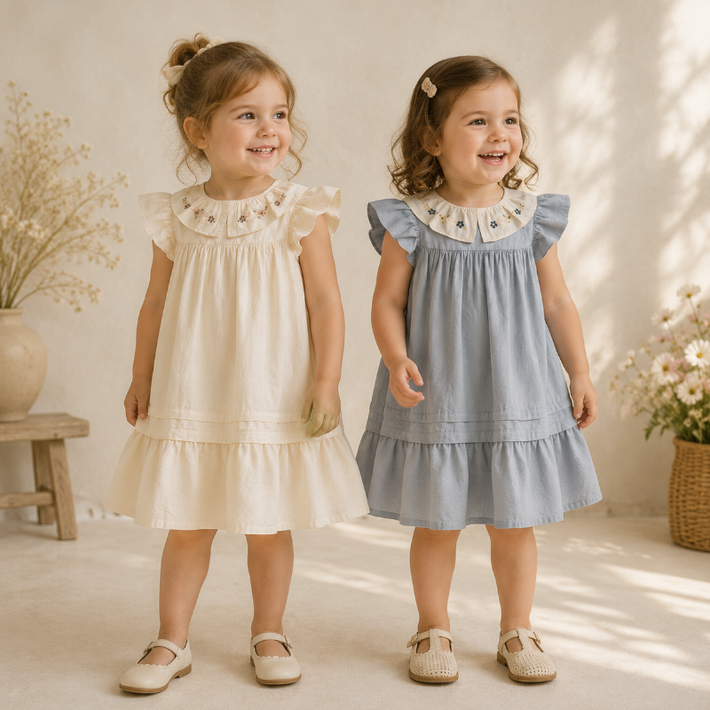 Princess Dress – Stilig og komfortabel – Kjole med brodert krage