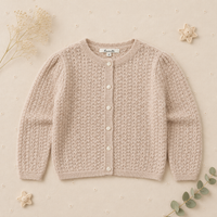 Thumbnail for Buttoned Cardigan – Myk og behagelig – Strikket barnevest