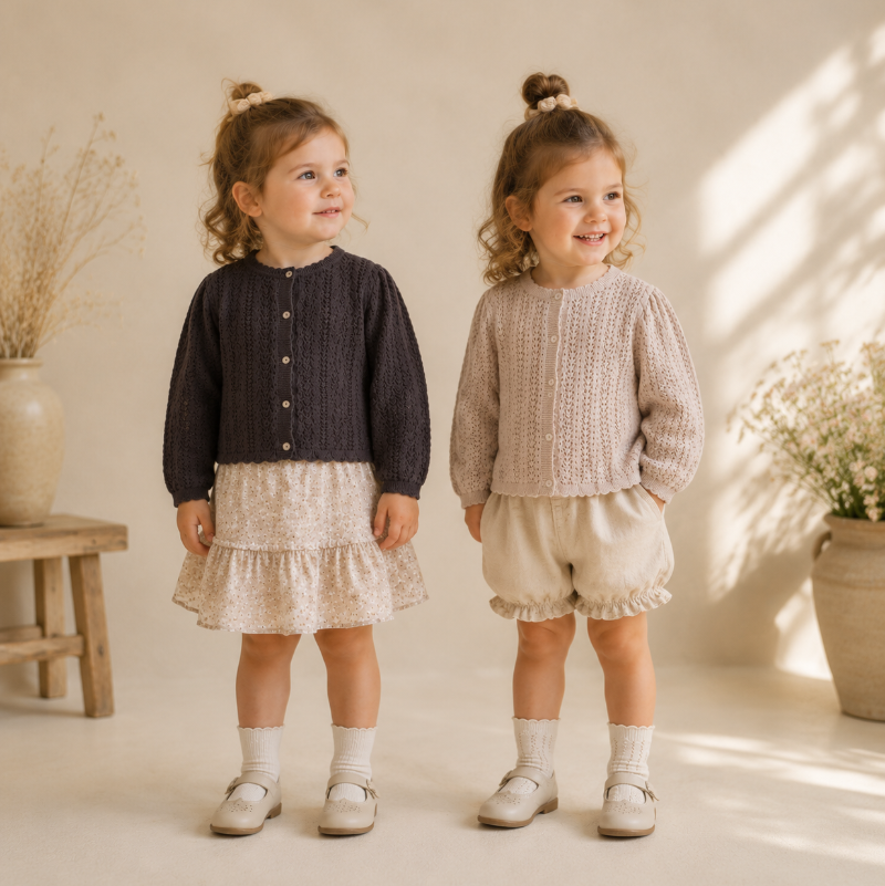 Buttoned Cardigan – Myk og behagelig – Strikket barnevest