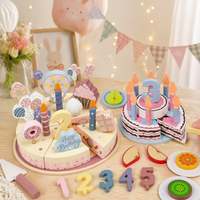 Thumbnail for Wooden Cake Cutting Toy – Kreativitet og rollespill – Bursdagskake i tre