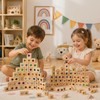 Rainbow Gem Stacking Blocks – Kreativt og lærerikt – Sett med treklosser til å stable