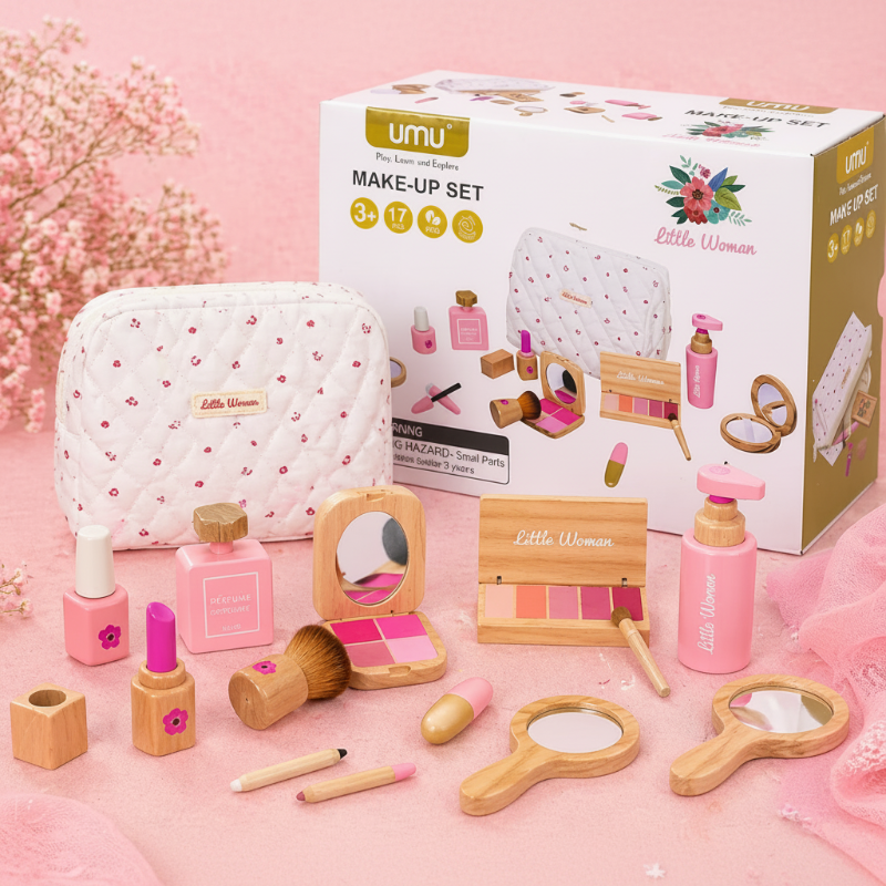 Wooden Makeup Play Set – Kreativitet og rollespill – Sminkesett i tre