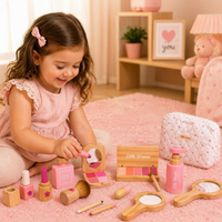 Thumbnail for Wooden Makeup Play Set – Kreativitet og rollespill – Sminkesett i tre