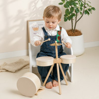 Thumbnail for Kids Wooden Drum Toy – Musikk & Kreativitet – Trommesett