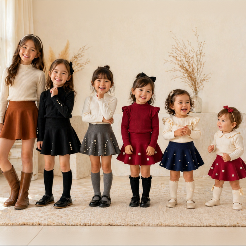 Girls Knitted Skirt – Komfort og stil – Barne skjørt