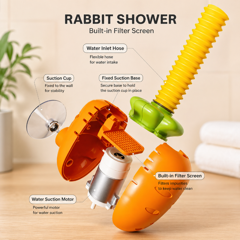 Rabbit Bath Shower Toy – Lek og vannmoro – Sprutende badeleke