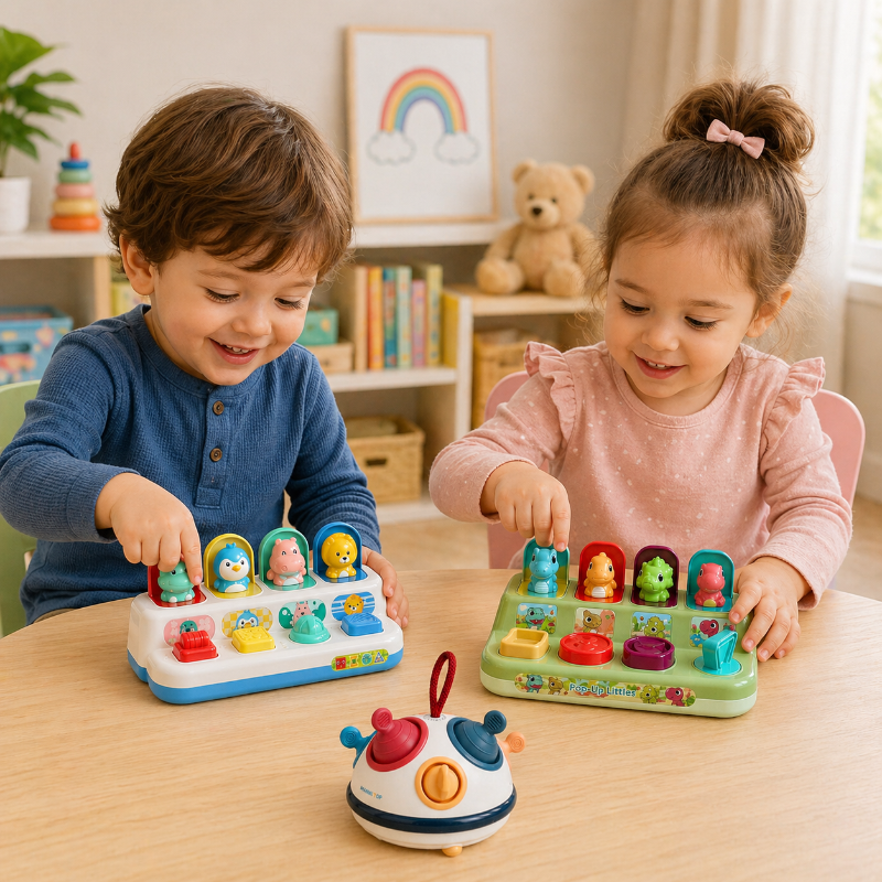 Pop Up Activity Toy – Oppdag & Lær – Sensorisk babyleketøy