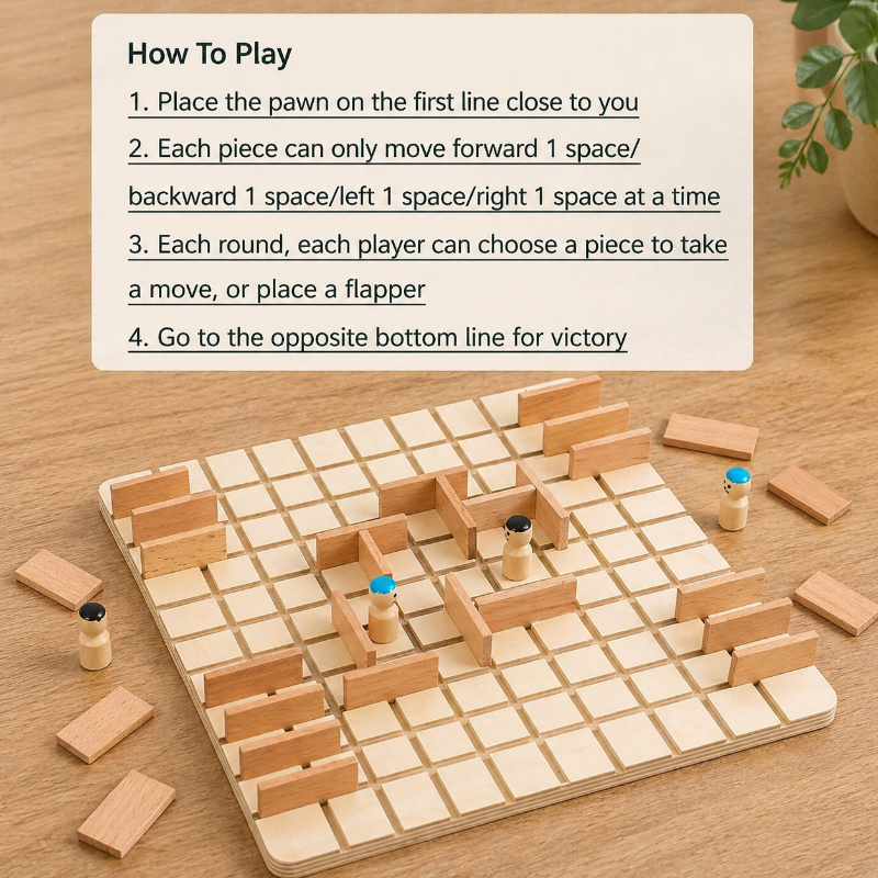 Wooden Chess Puzzle Game – Strategi & tenkning – Brettspill