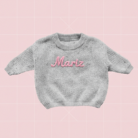 Thumbnail for Personalized Baby Sweater – Unik og kjærlig – Brodert, personlig babygenser