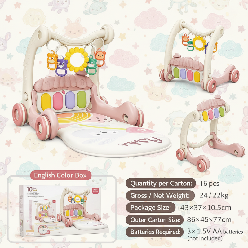 Step & Play – Interaktivt og trygt – 3-i-1 gåstol og babygym