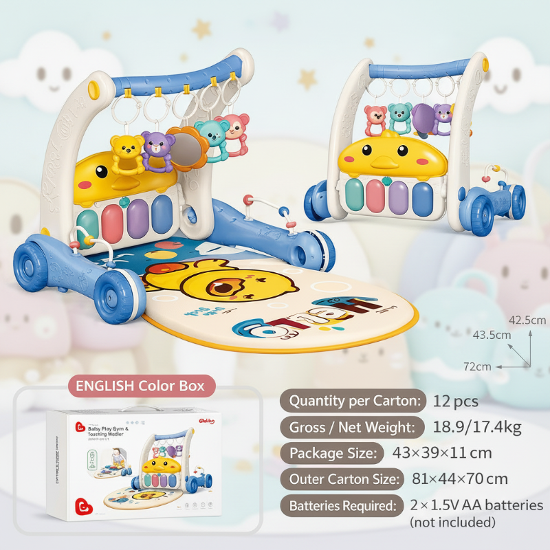 Step & Play – Interaktivt og trygt – 3-i-1 gåstol og babygym