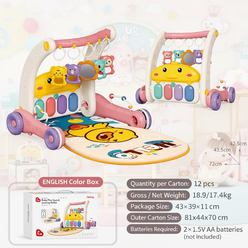 Step & Play – Interaktivt og trygt – 3-i-1 gåstol og babygym