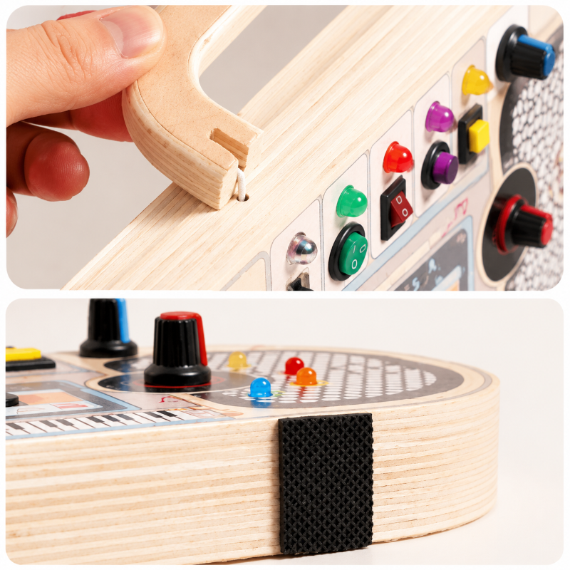 Wooden Busy Board – Motorikk og interaktivitet – Aktiviteter på musikkbrettet