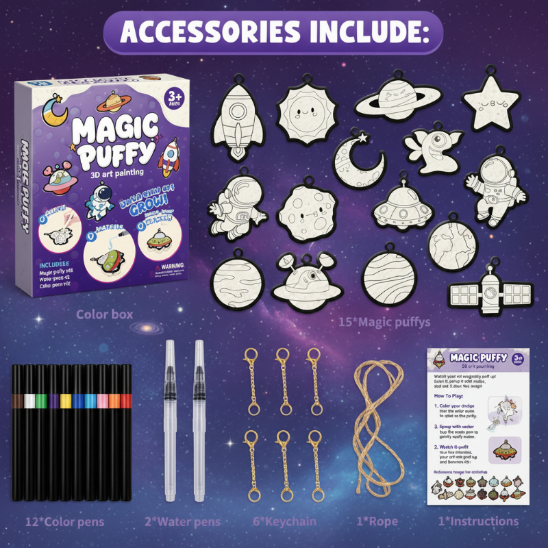 Magic Puff Paint – Kreativt og interaktivt – Håndverkssett med magisk skumtekstur