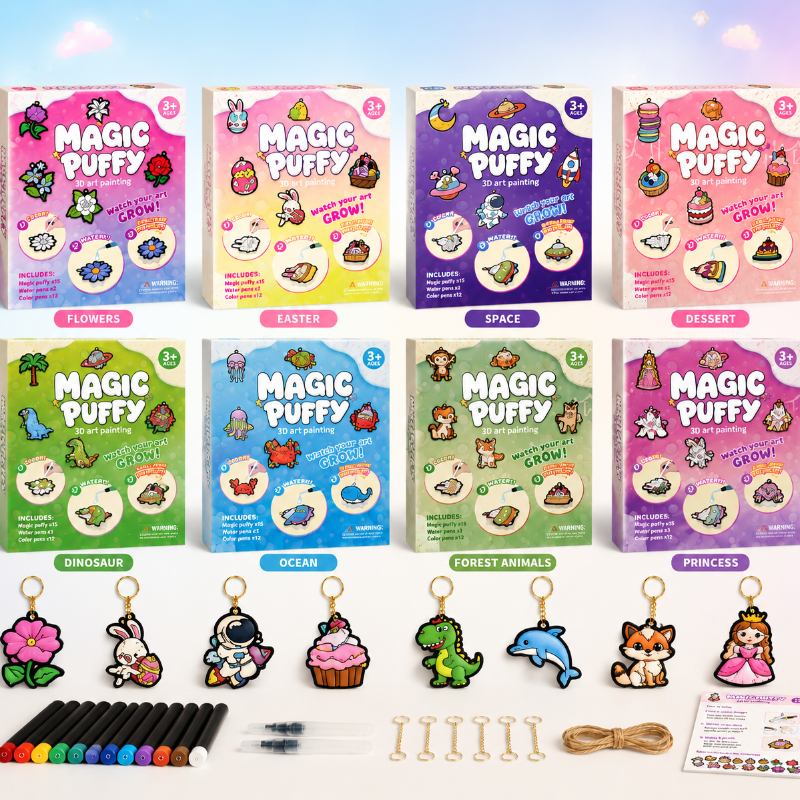 Magic Puff Paint – Kreativt og interaktivt – Håndverkssett med magisk skumtekstur