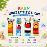 Thumbnail for Wrist Rattle and Socks – Motorikk & lek – Rangle for babyer (sett med 4)