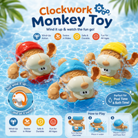 Thumbnail for Clockwork Monkey Toy – Lek og vannmoro – Opptrekkbart badeleke