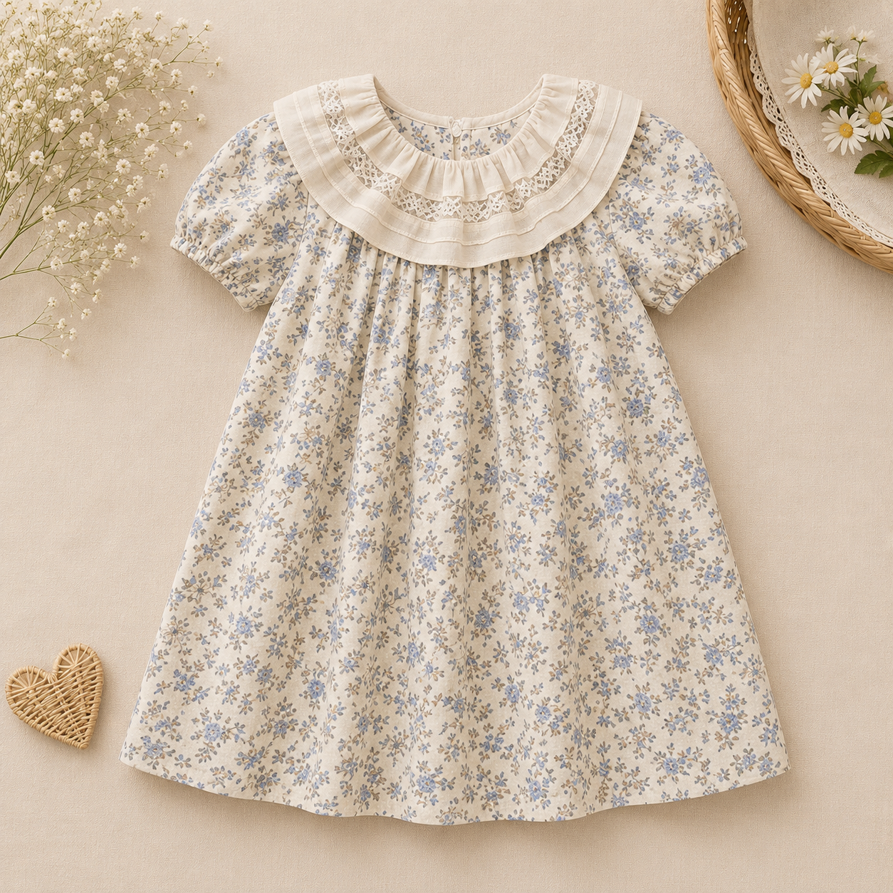 Lace Stitching Dress – Elegant og komfortabelt – Blonder og sømmer