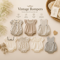 Thumbnail for Vintage Rompers – Tidløs og myk – Baby-jumpsuit