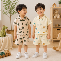 Thumbnail for Dinosaur & Car Print Outfit – Tøft og lekent – Sommersett