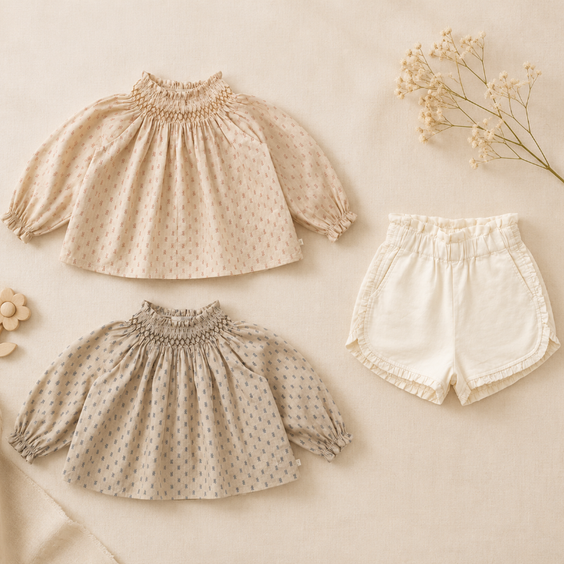 Cotton Shirt & Shorts – Luftig og behagelig – Sommersett for barn