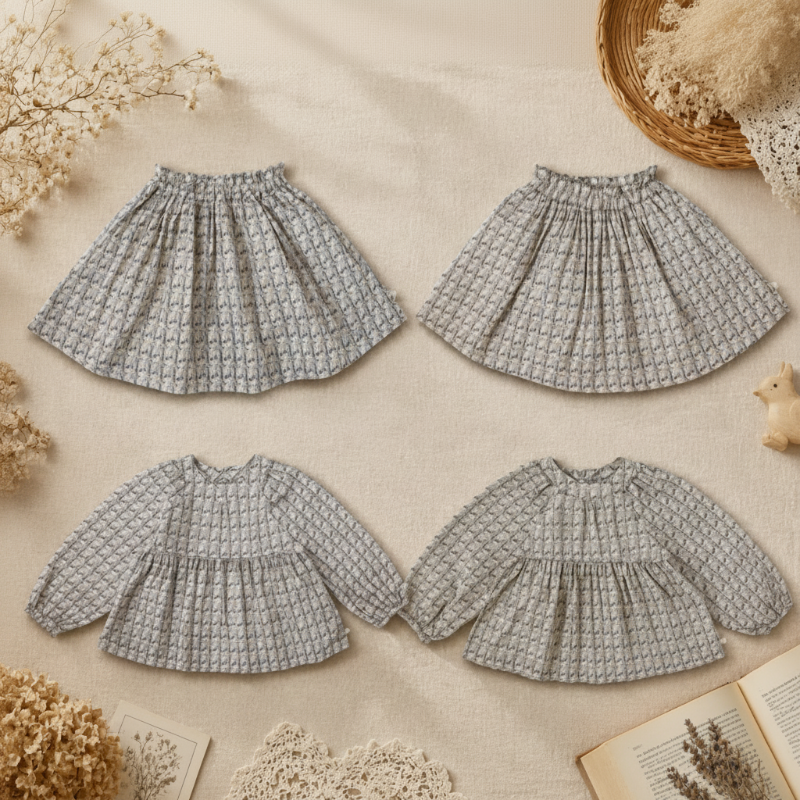 Cherry Shirt & Skirt – Søtt og luftig – barnesett