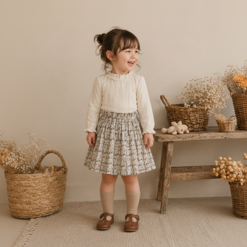 Cherry Shirt & Skirt – Søtt og luftig – barnesett