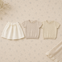 Thumbnail for Bella Knit Top & Skirt – Lett og luftig – Strikket sommersett til barn