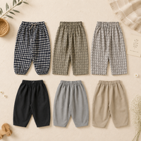 Thumbnail for Plaid Cotton Pants – Luftig og pustende – Uformelle bukser i ballong-/haremstil