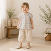 Vine Print Blouse – Lett og søt – barnebluse med puffermmer