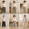 Plaid Cotton Pants – Luftig og pustende – Uformelle bukser i ballong-/haremstil