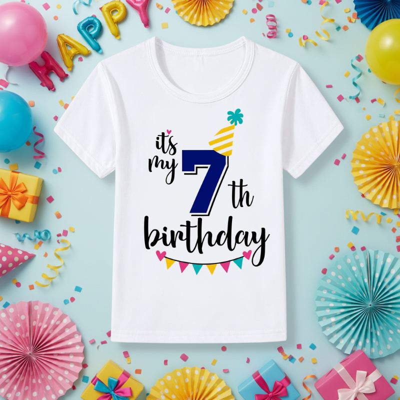 Birthday Graphic Tee – Søt og luftig – bursdags-T-skjorte for barn