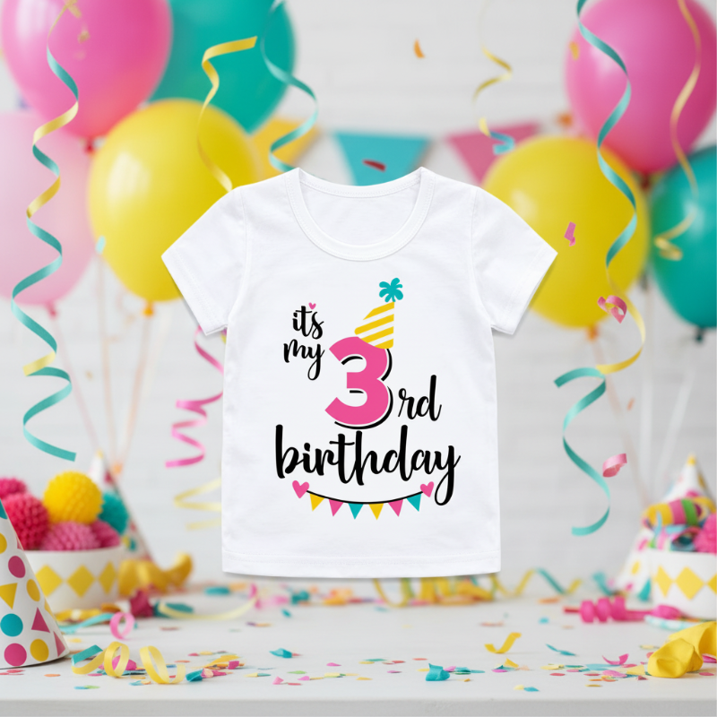Birthday Graphic Tee – Søt og luftig – bursdags-T-skjorte for barn