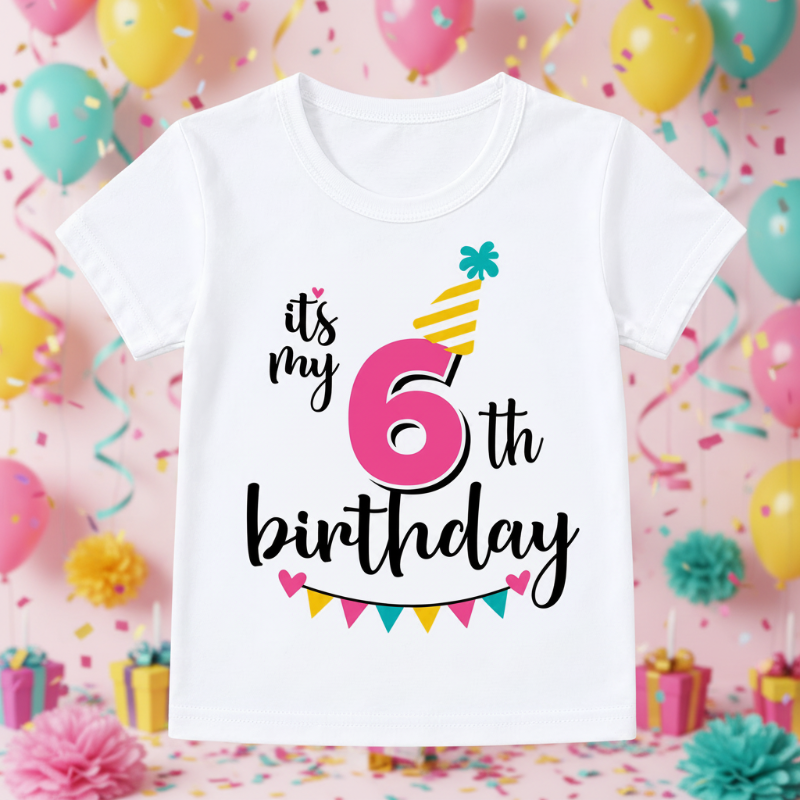 Birthday Graphic Tee – Søt og luftig – bursdags-T-skjorte for barn