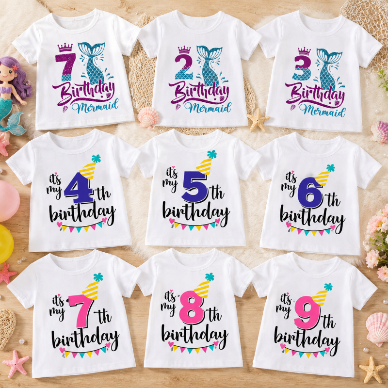 Birthday Graphic Tee – Søt og luftig – bursdags-T-skjorte for barn