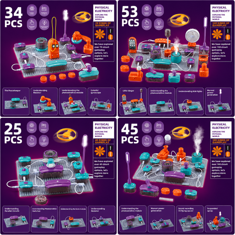 STEM Electronic Building Kit – Lærerikt og teknisk – Eksperiment sett for kretsløp