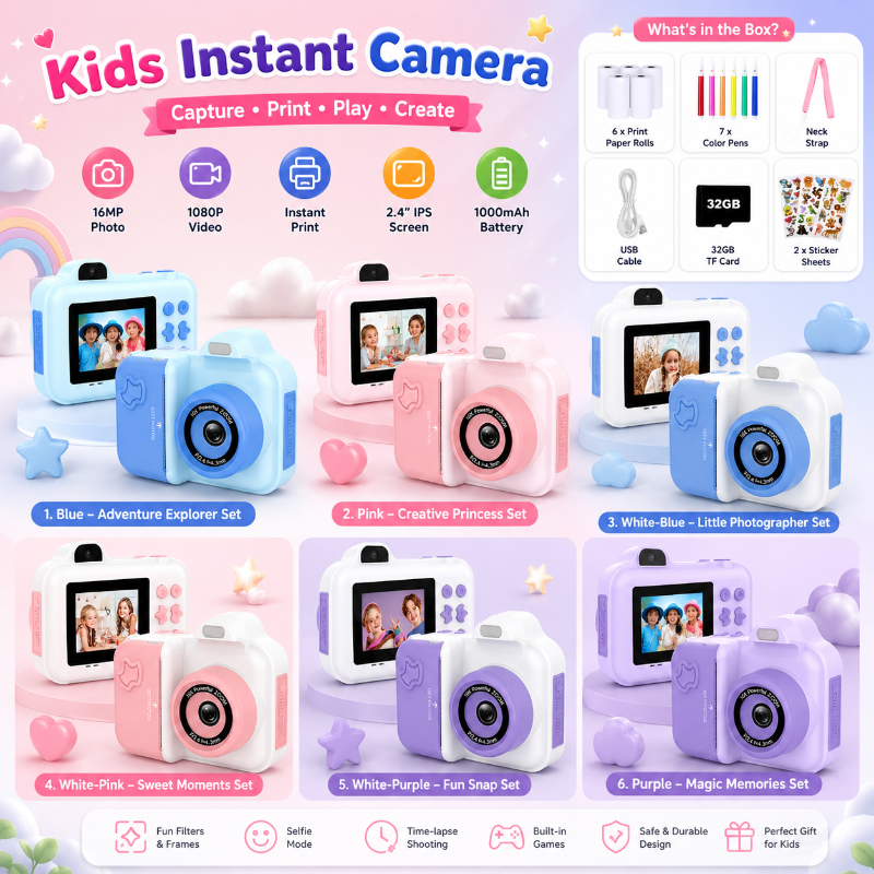 Instant Print Camera – Kreativt og interaktivt – Instant-kamera for barn