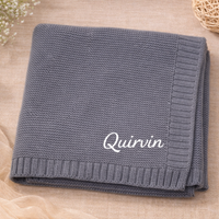 Thumbnail for Personalized Baby Blanket – Myk og unik – Personlig brodert bomullsteppe